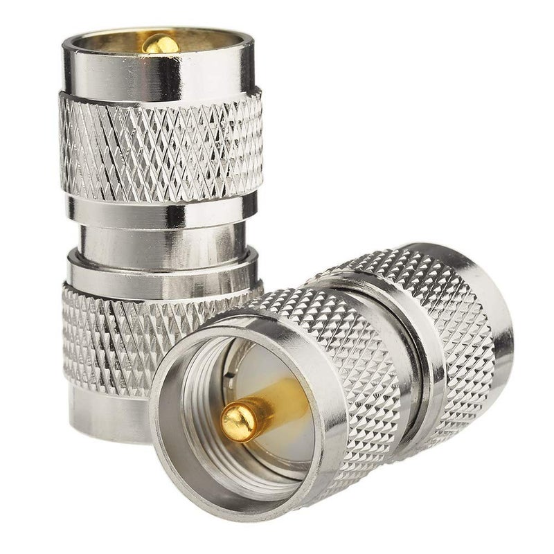 Eightwood UHF Male PL259 to UHF Male PL259 RF Adapter 2-Pack for CB Ham Amateur Radio, Radio Antenna - Image 1